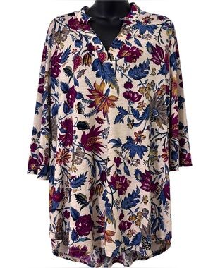 Honeyme Floral Tunic top size M